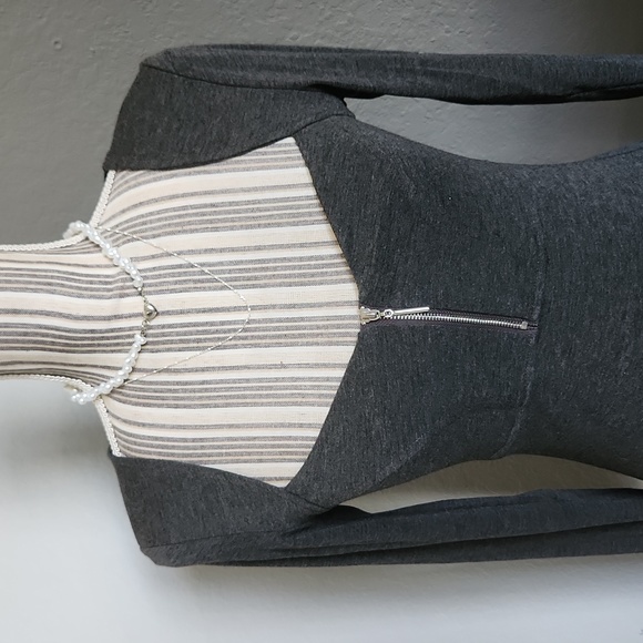 Dark Heather gray classic casual bodycon top xs - Picture 1 of 7